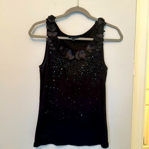 Black sequined tank top
